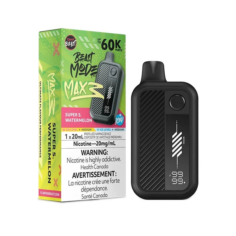 Super S. Watermelon Iced – Flavour Beast Mode Max 3 60K Disposable Vape