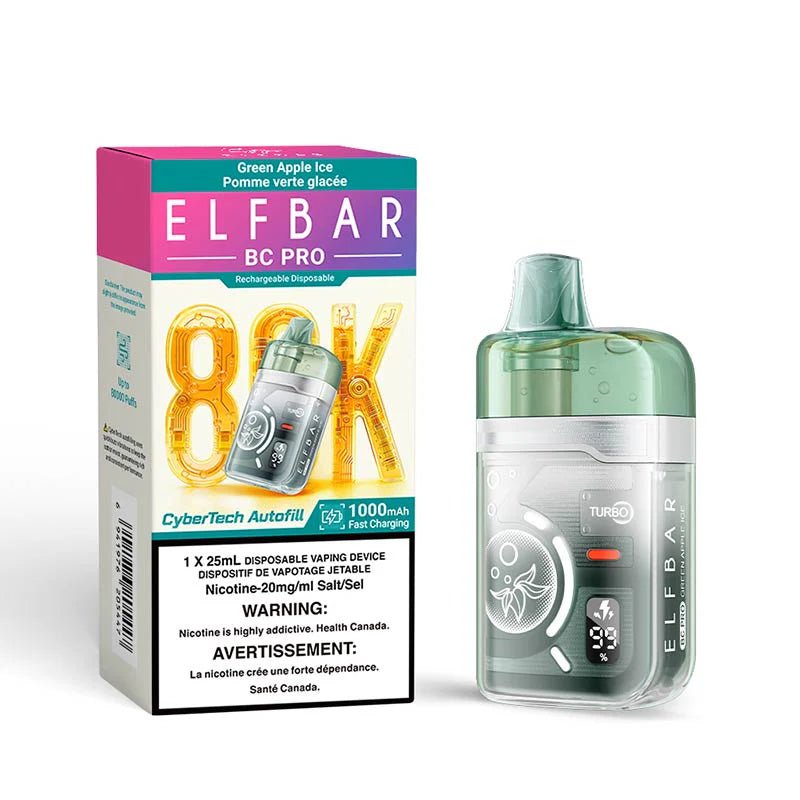 ELF BAR - ELF Bar BC Pro 80K Disposable - Green Apple Ice - Psycho Vape