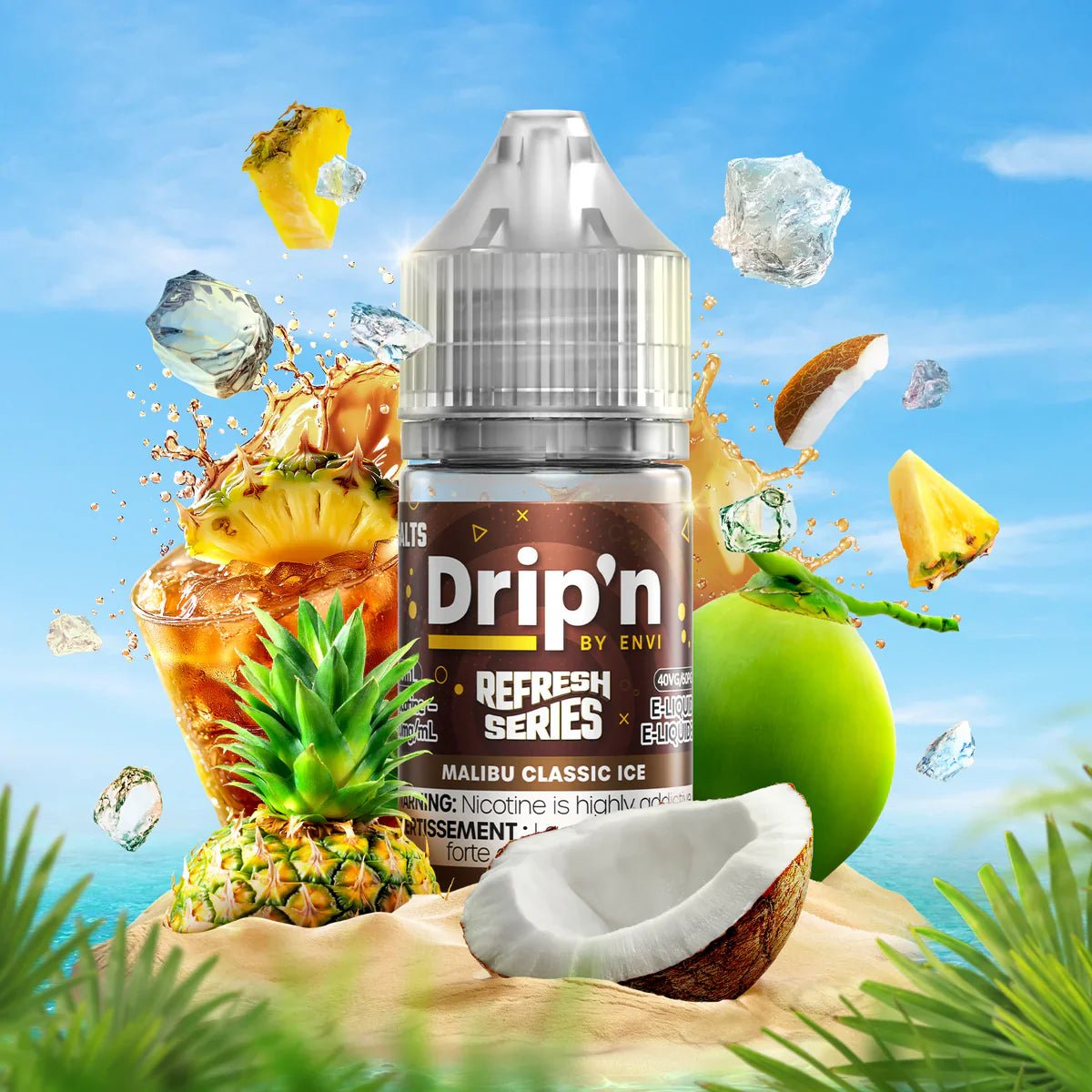 ENVI - Malibu Classic Ice by Drip'n Envi Refresh - Salt Nic Vape Juice - Psycho Vape