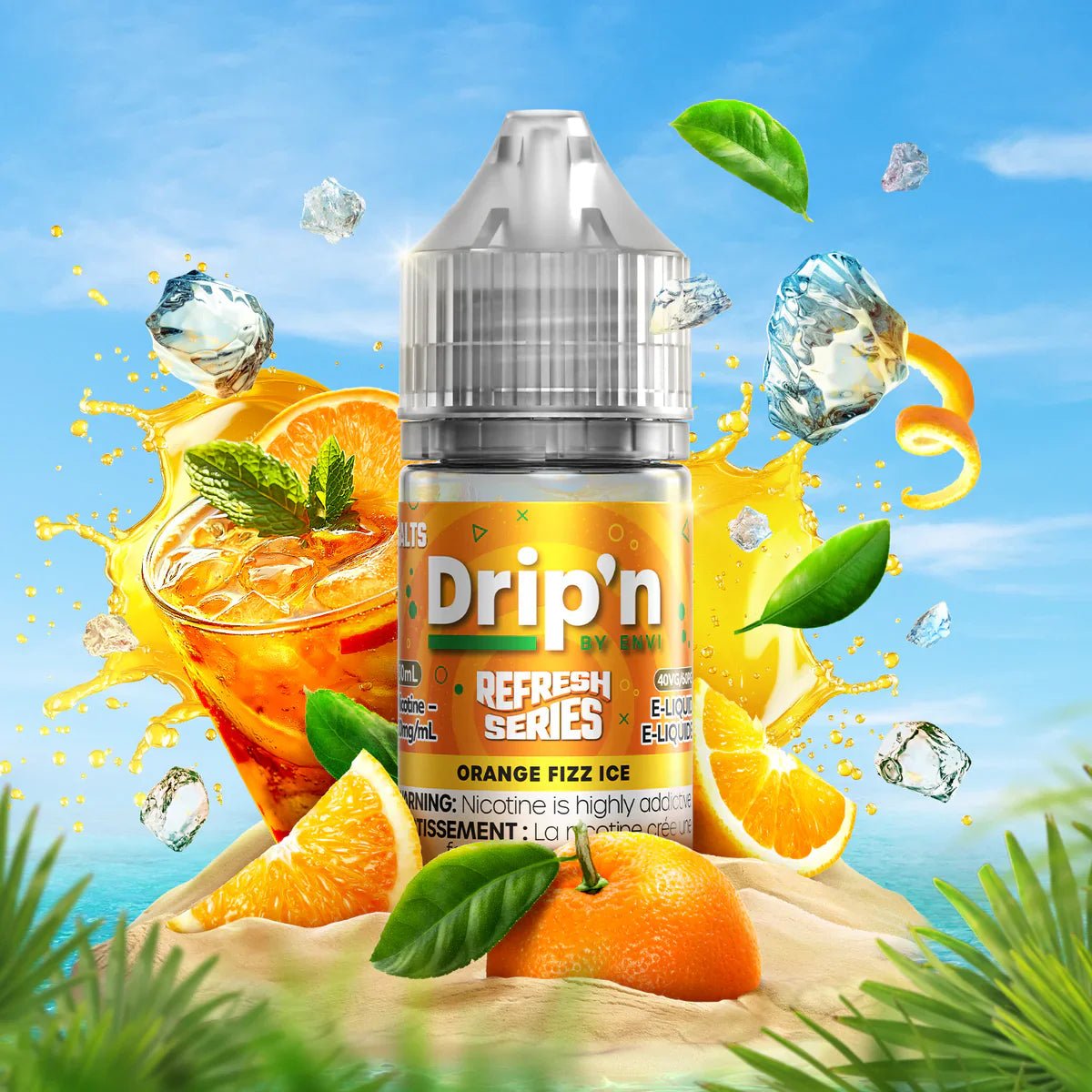 ENVI - Orange Fizz Ice by Drip'n Envi Refresh - Salt Nic Vape Juice - Psycho Vape