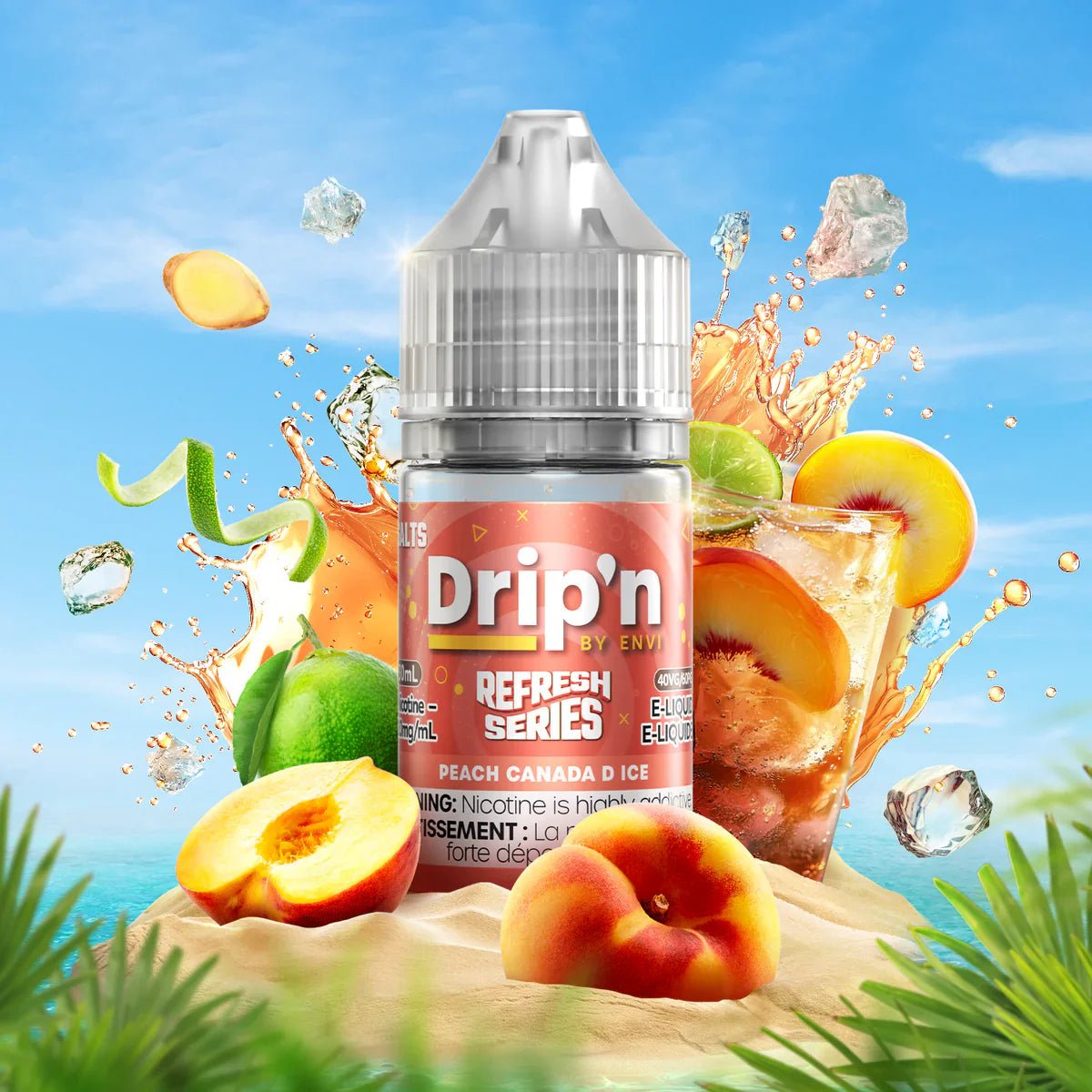 ENVI - Peach Canada D Ice by Drip'n Envi Refresh - Salt Nic Vape Juice - Psycho Vape
