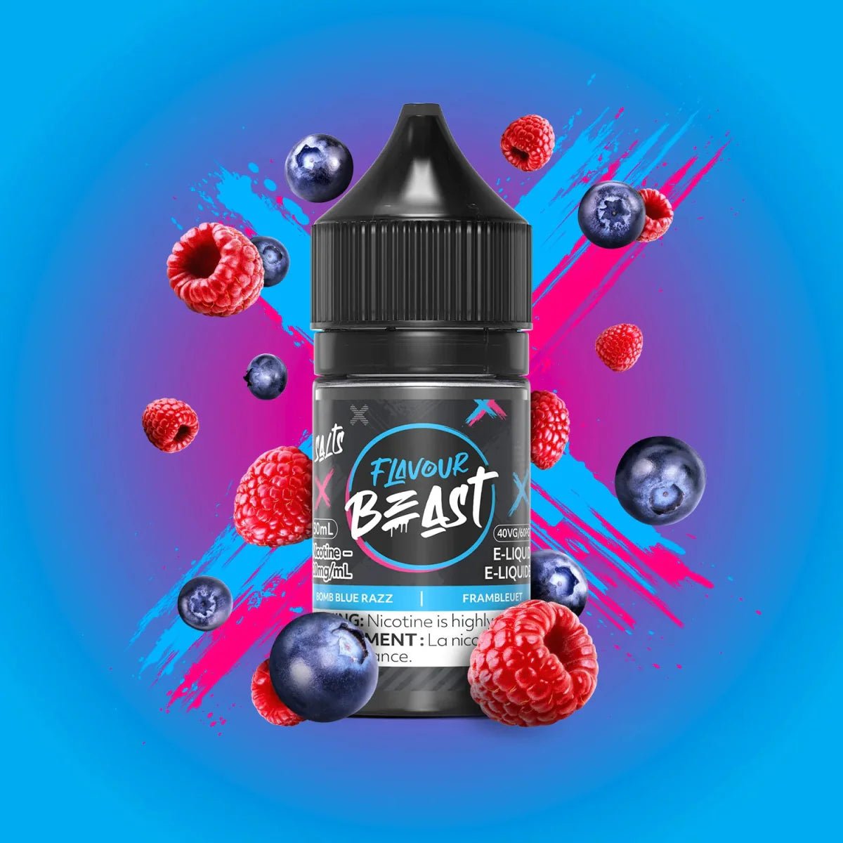 FLAVOUR BEAST - Bomb Blue Razz by Flavour Beast - Salt Nic Vape Juice - Psycho Vape
