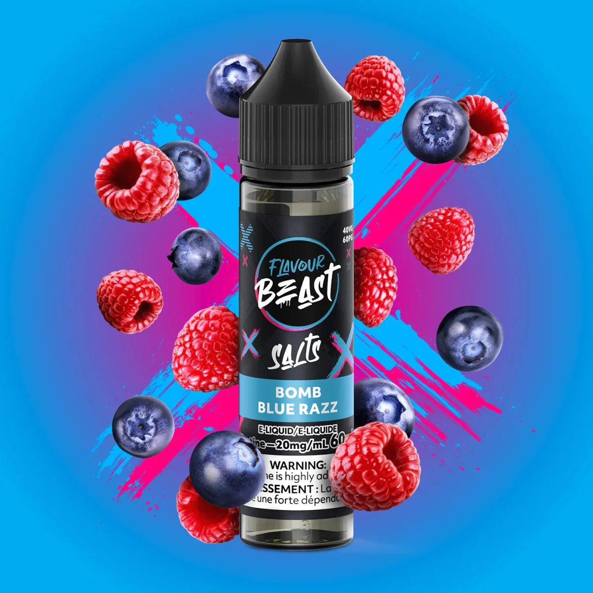 FLAVOUR BEAST - Bomb Blue Razz by Flavour Beast - Salt Nic Vape Juice - Psycho Vape