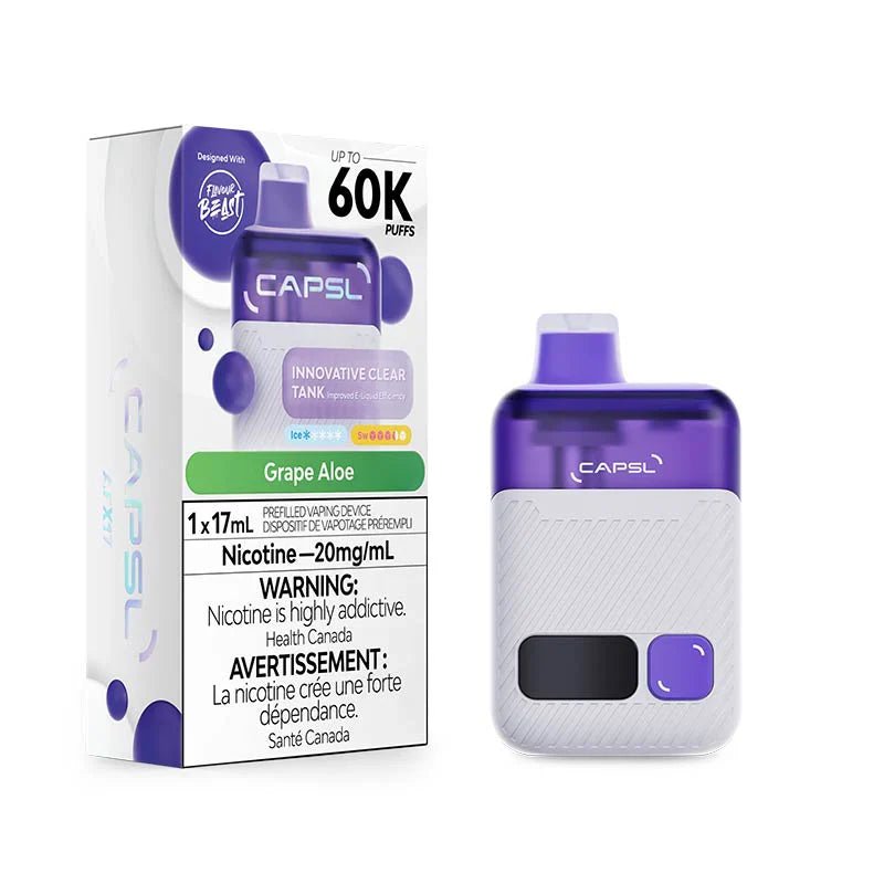 FLAVOUR BEAST - CAPSL 60K Disposable by Flavour Beast - Grape Aloe - Psycho Vape