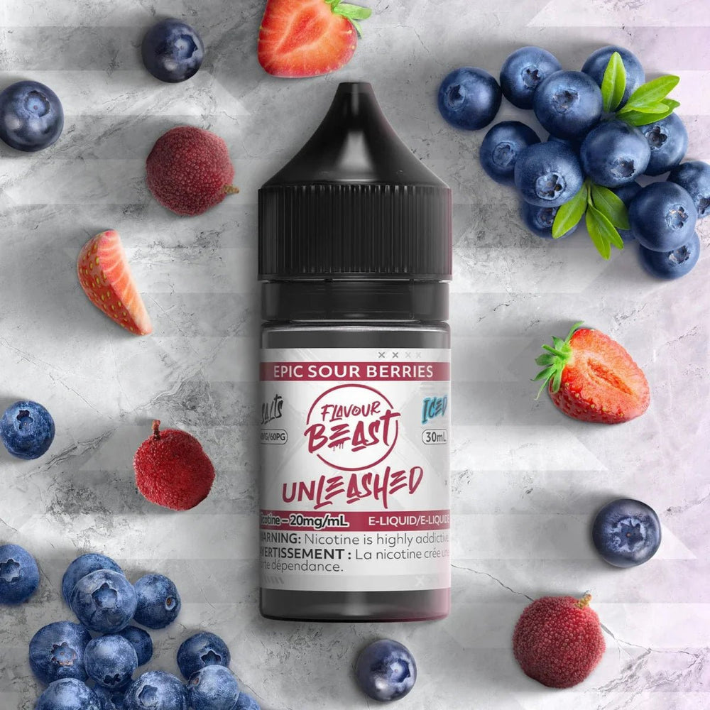 FLAVOUR BEAST - Epic Sour Berries Iced Unleashed by Flavour Beast - Salt Nic Vape Juice - Psycho Vape