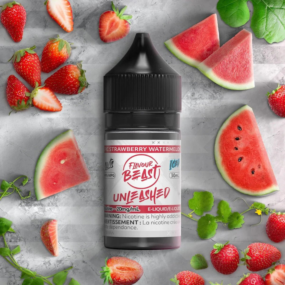 FLAVOUR BEAST - Epic Strawberry Watermelon Iced Unleashed by Flavour Beast - Salt Nic Vape Juice - Psycho Vape