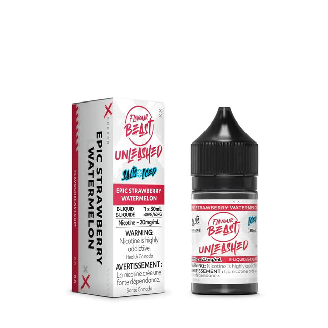 FLAVOUR BEAST - Epic Strawberry Watermelon Iced Unleashed by Flavour Beast - Salt Nic Vape Juice - Psycho Vape