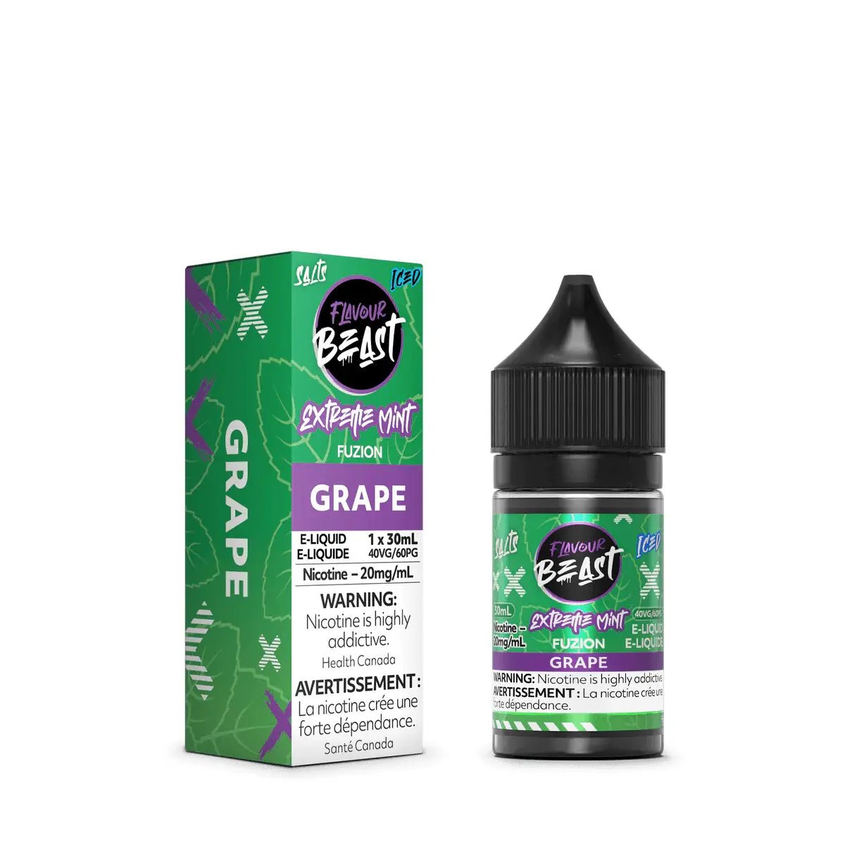 FLAVOUR BEAST - Extreme Mint Fuzion Grape (Iced) by Flavour Beast - Salt Nic Vape Juice - Psycho Vape