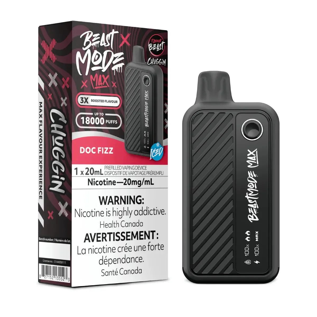 FLAVOUR BEAST - Flavour Beast Beast Mode Max 18K Disposable - Chuggin' Doc Fizz - Psycho Vape