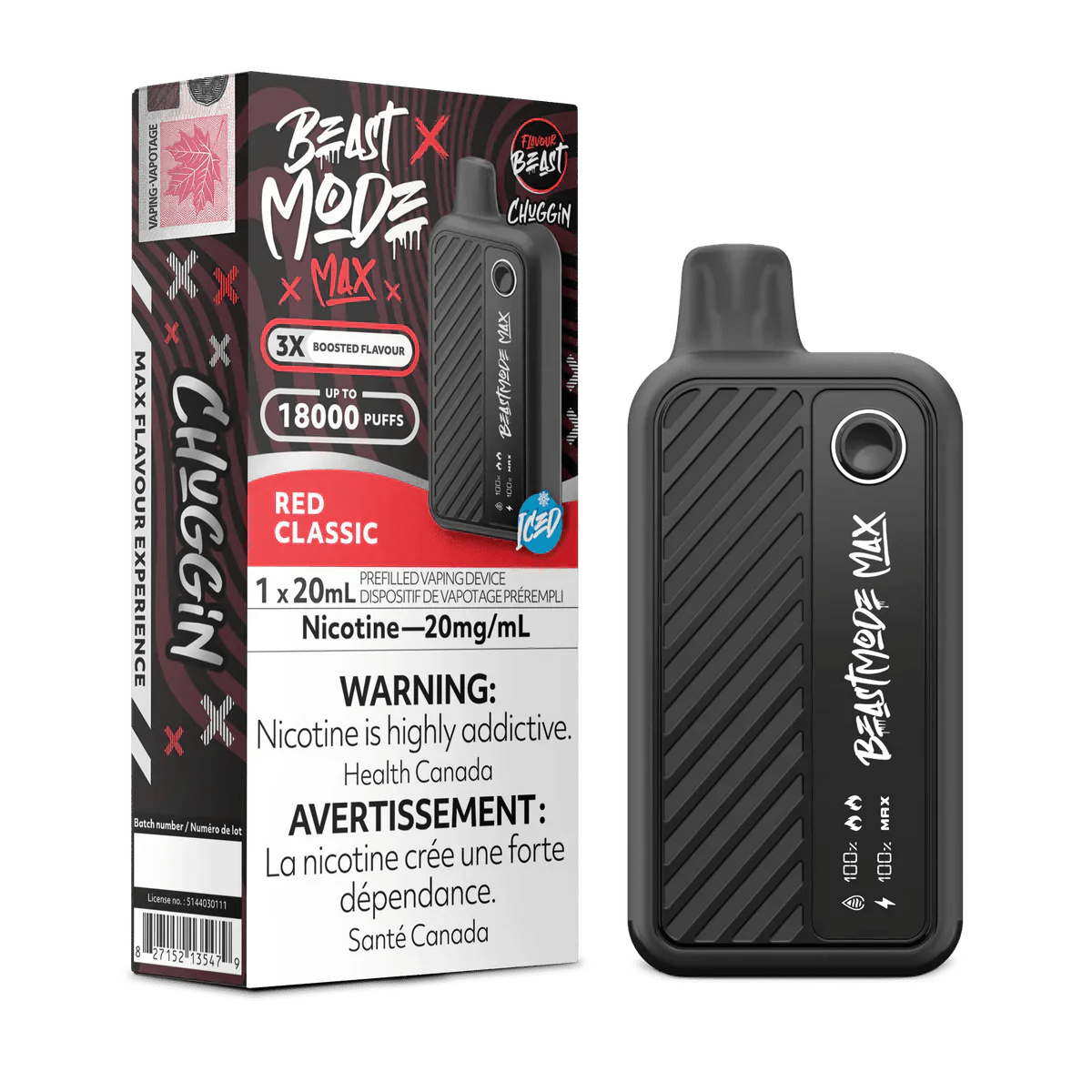 FLAVOUR BEAST - Flavour Beast Beast Mode Max 18K Disposable - Chuggin' Red Classic - Psycho Vape