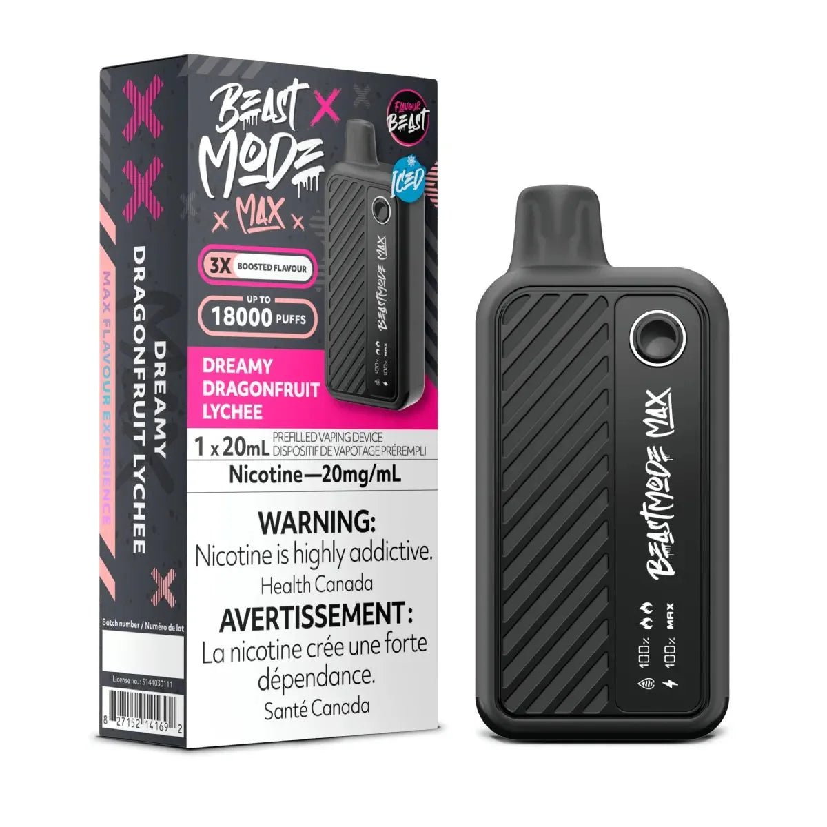 FLAVOUR BEAST - Flavour Beast Beast Mode Max 18K Disposable - Dreamy Dragonfruit Lychee - Psycho Vape