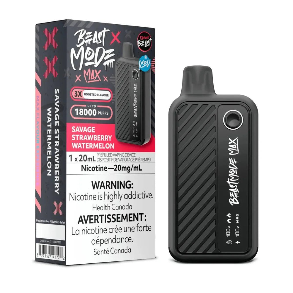 FLAVOUR BEAST - Flavour Beast Beast Mode Max 18K Disposable - Savage Strawberry Watermelon - Psycho Vape