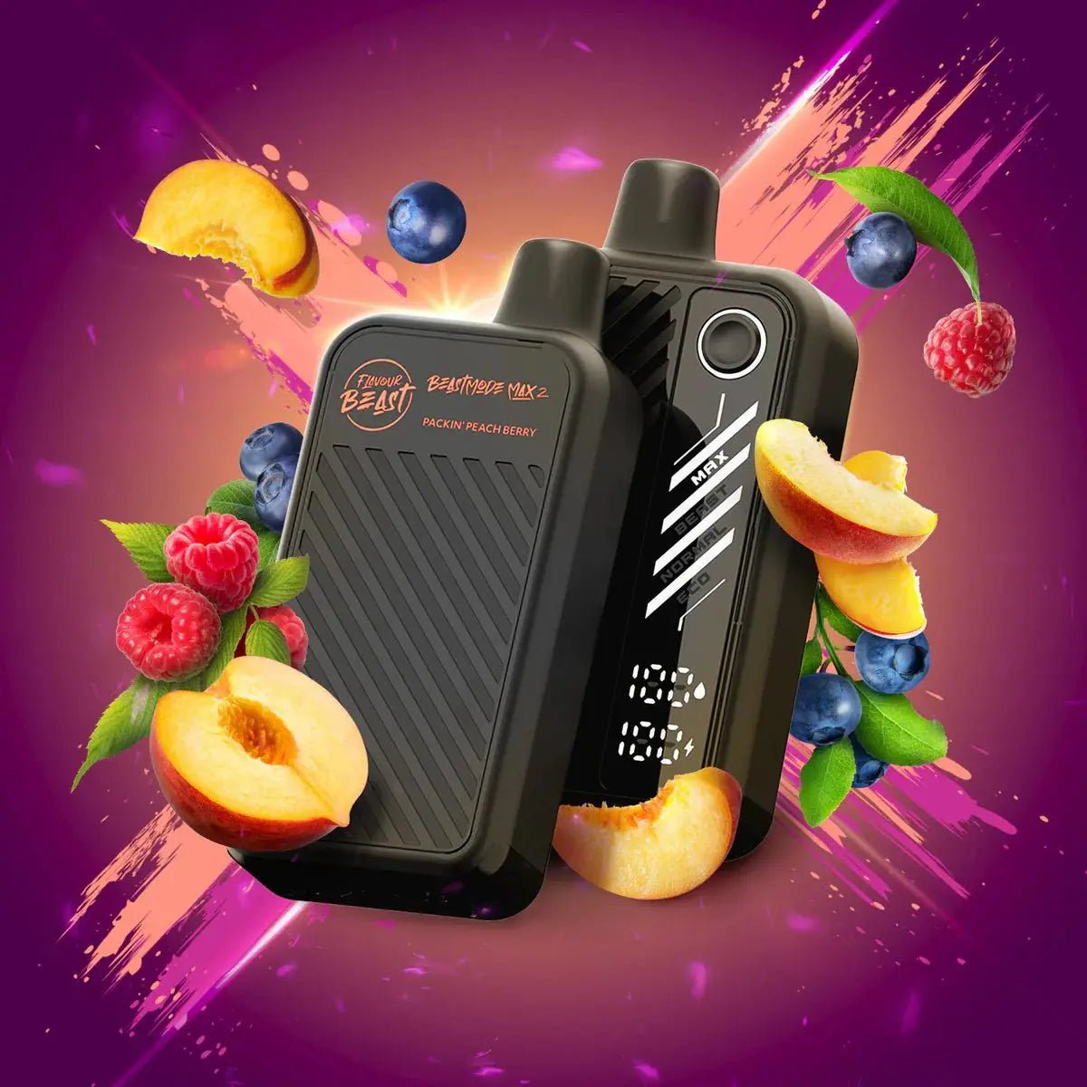 FLAVOUR BEAST - Flavour Beast Beast Mode Max 2 50K Disposable - Packin' Peach Berry - Psycho Vape