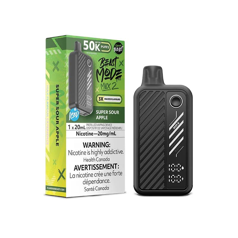 FLAVOUR BEAST - Flavour Beast Beast Mode Max 2 50K Disposable - Super Sour Apple Iced - Psycho Vape