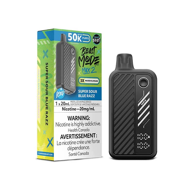 FLAVOUR BEAST - Flavour Beast Beast Mode Max 2 50K Disposable - Super Sour Blue Razz Iced - Psycho Vape