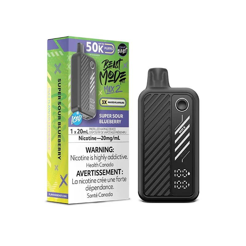 FLAVOUR BEAST - Flavour Beast Beast Mode Max 2 50K Disposable - Super Sour Blueberry Iced - Psycho Vape