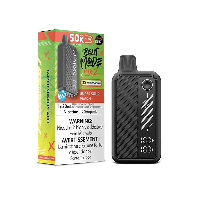 FLAVOUR BEAST - Flavour Beast Beast Mode Max 2 50K Disposable - Super Sour Peach Iced - Psycho Vape