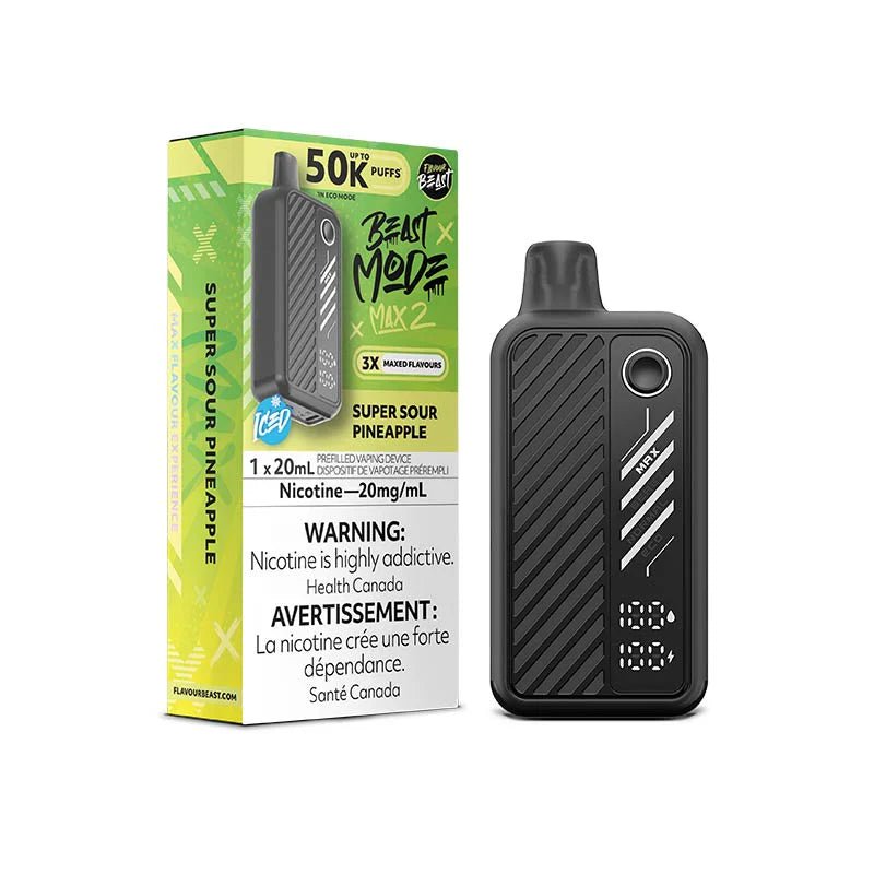 FLAVOUR BEAST - Flavour Beast Beast Mode Max 2 50K Disposable - Super Sour Pineapple Iced - Psycho Vape