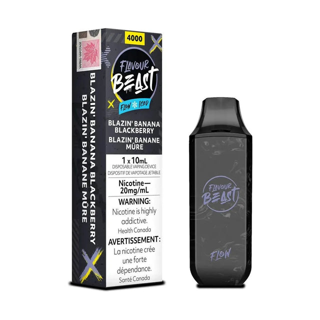 FLAVOUR BEAST - Flavour Beast Flow 4000 Disposable - Blazin' Banana Blackberry Iced - Psycho Vape