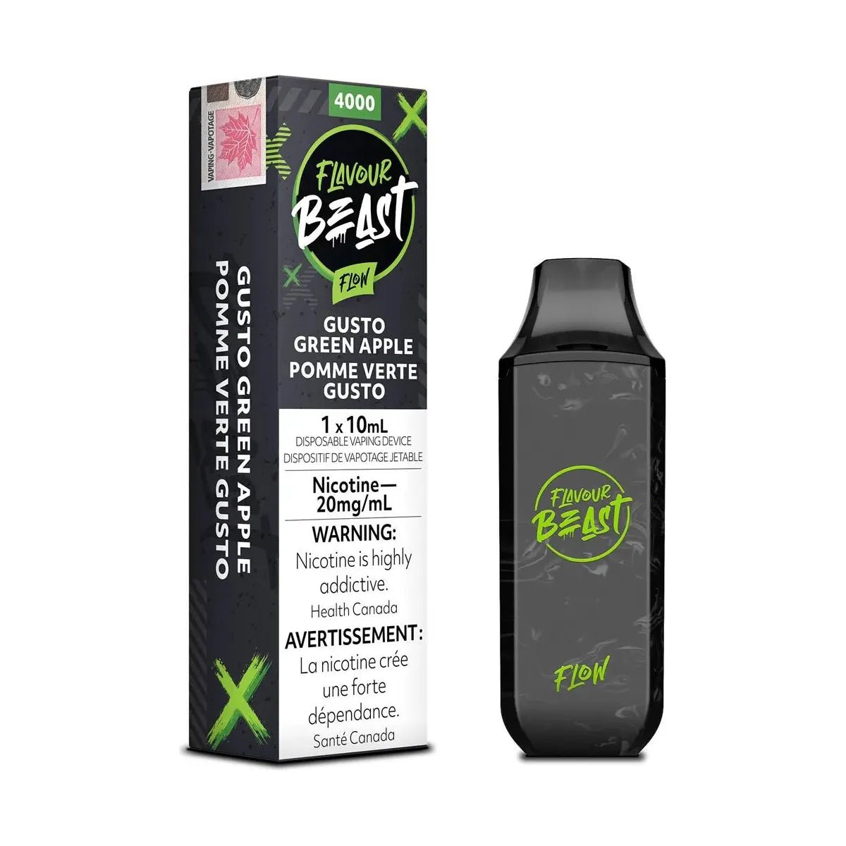 FLAVOUR BEAST - Flavour Beast Flow 4000 Disposable - Gusto Green Apple - Psycho Vape