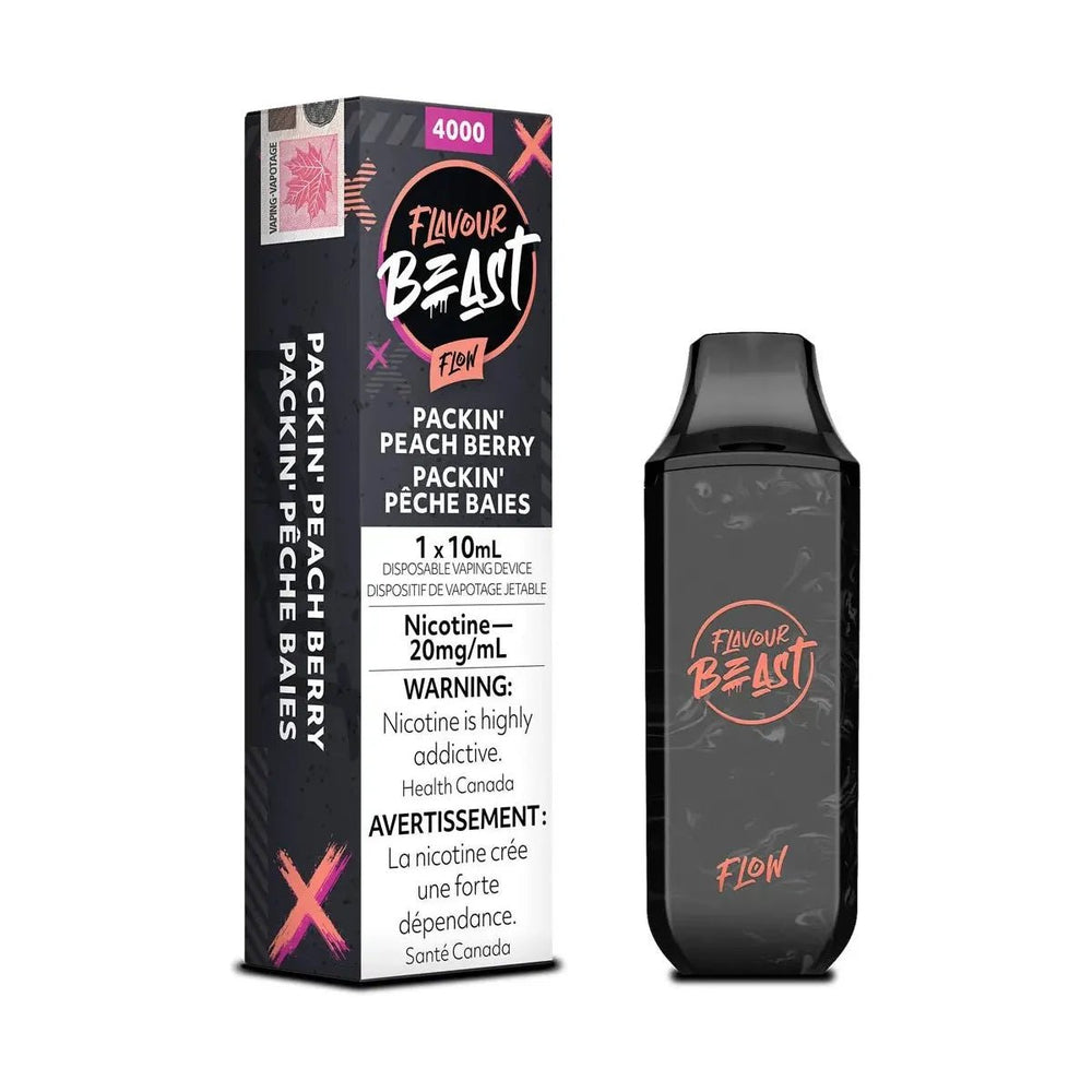 FLAVOUR BEAST - Flavour Beast Flow 4000 Disposable - Packin' Peach Berry (Pop'n Peach Berry) - Psycho Vape