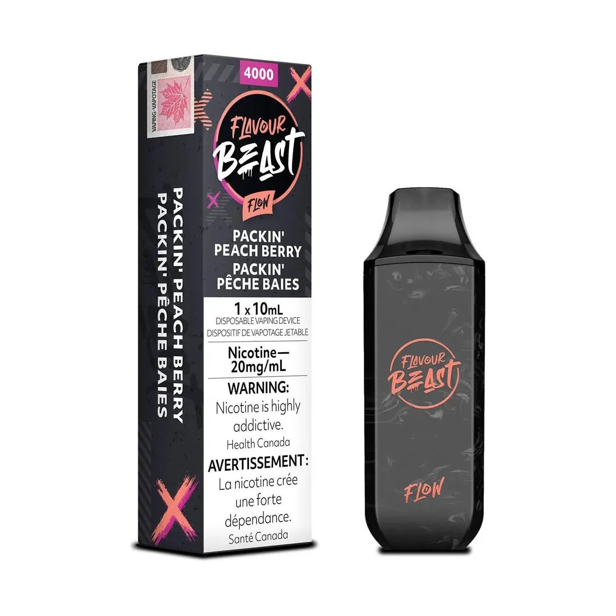 FLAVOUR BEAST - Flavour Beast Flow 4000 Disposable - Packin' Peach Berry (Pop'n Peach Berry) - Psycho Vape