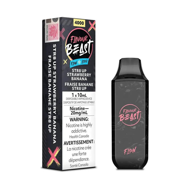 FLAVOUR BEAST - Flavour Beast Flow 4000 Disposable - STR8 Up Strawberry Banana Iced - Psycho Vape