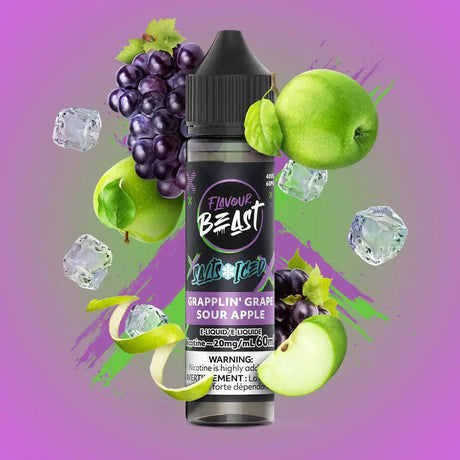 FLAVOUR BEAST - Grapplin' Grape Sour Apple Iced by Flavour Beast - Salt Nic Vape Juice - Psycho Vape