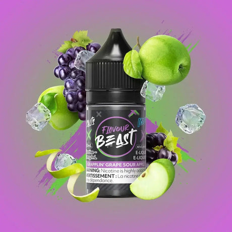 FLAVOUR BEAST - Grapplin' Grape Sour Apple Iced by Flavour Beast - Salt Nic Vape Juice - Psycho Vape