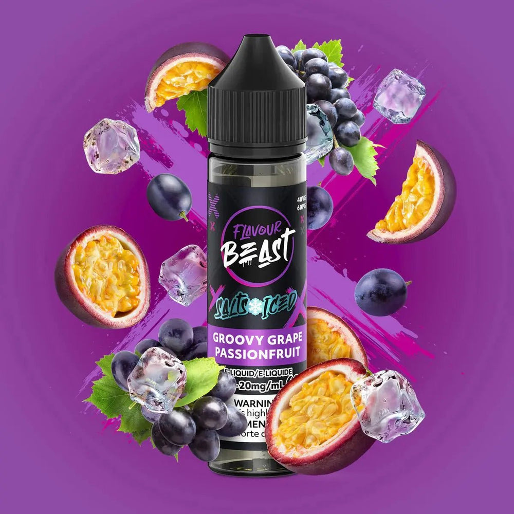 FLAVOUR BEAST - Groovy Grape Passionfruit Iced by Flavour Beast - Salt Nic Vape Juice - Psycho Vape