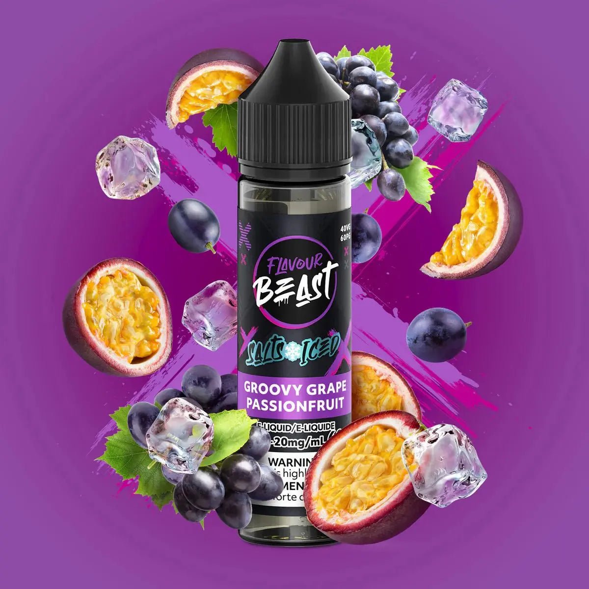 FLAVOUR BEAST - Groovy Grape Passionfruit Iced by Flavour Beast - Salt Nic Vape Juice - Psycho Vape