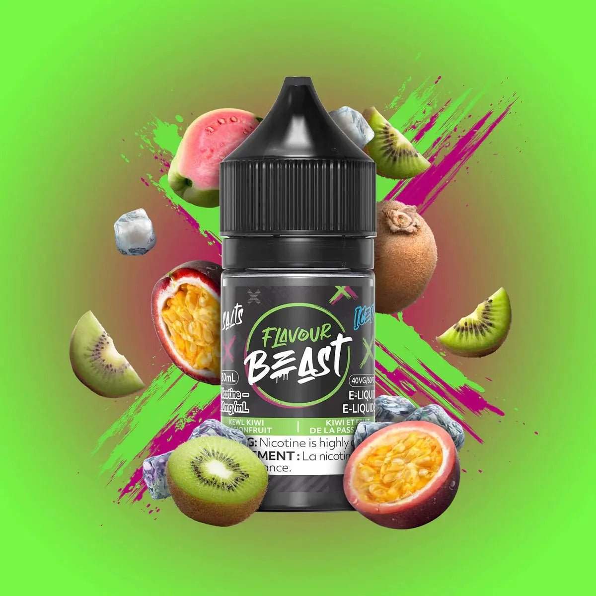 FLAVOUR BEAST - Kewl Kiwi Passionfruit Iced by Flavour Beast - Salt Nic Vape Juice - Psycho Vape