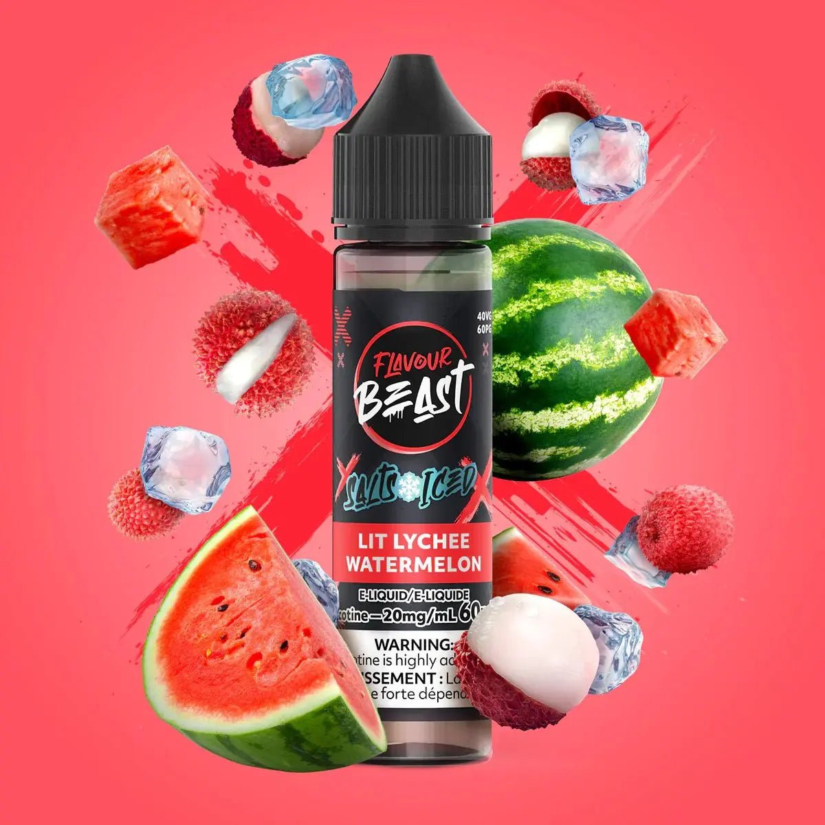 FLAVOUR BEAST - Lit Lychee Watermelon Iced by Flavour Beast - Salt Nic Vape Juice - Psycho Vape