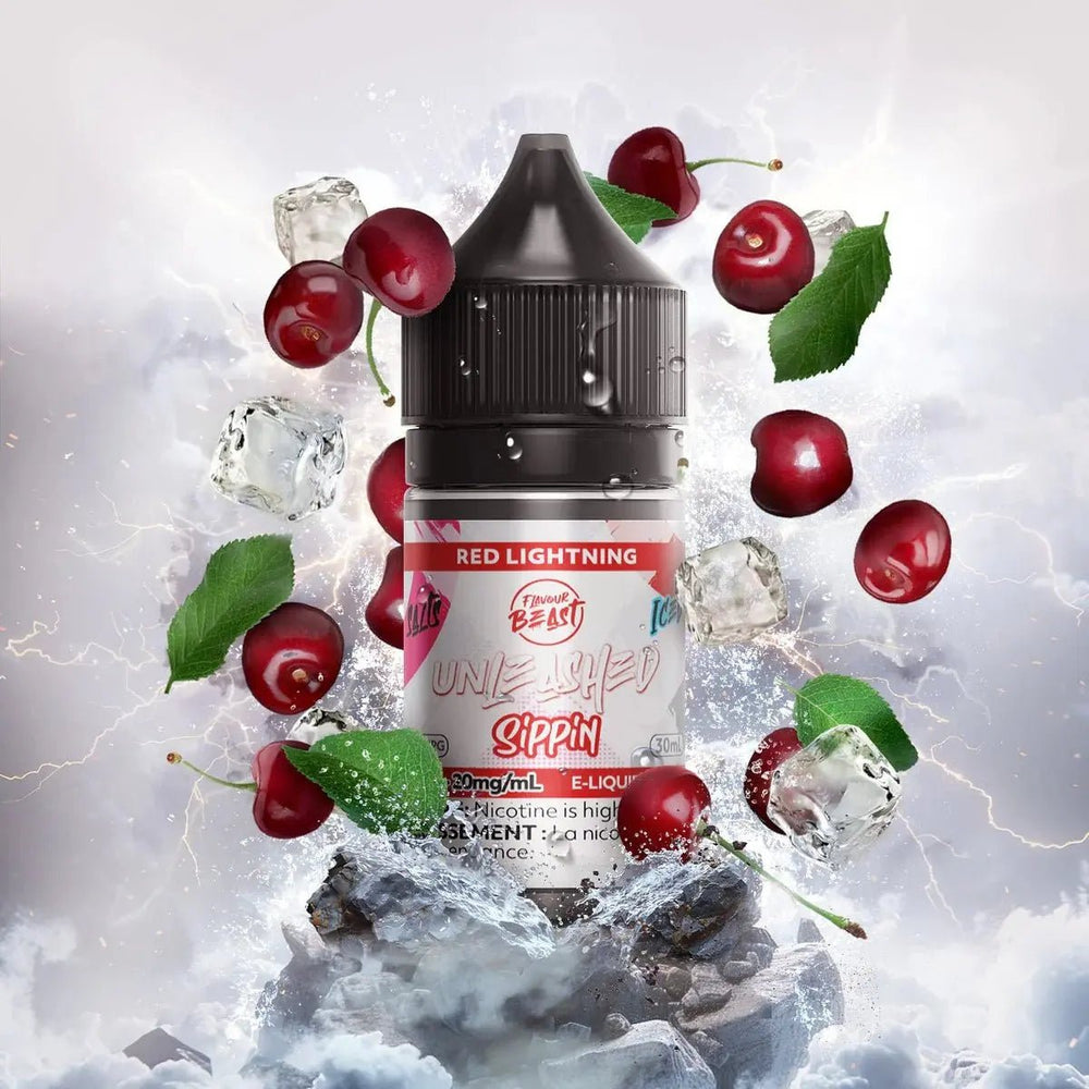 FLAVOUR BEAST - Red Lightning by Flavour Beast Unleashed Sippin - Salt Nic Vape Juice - Psycho Vape