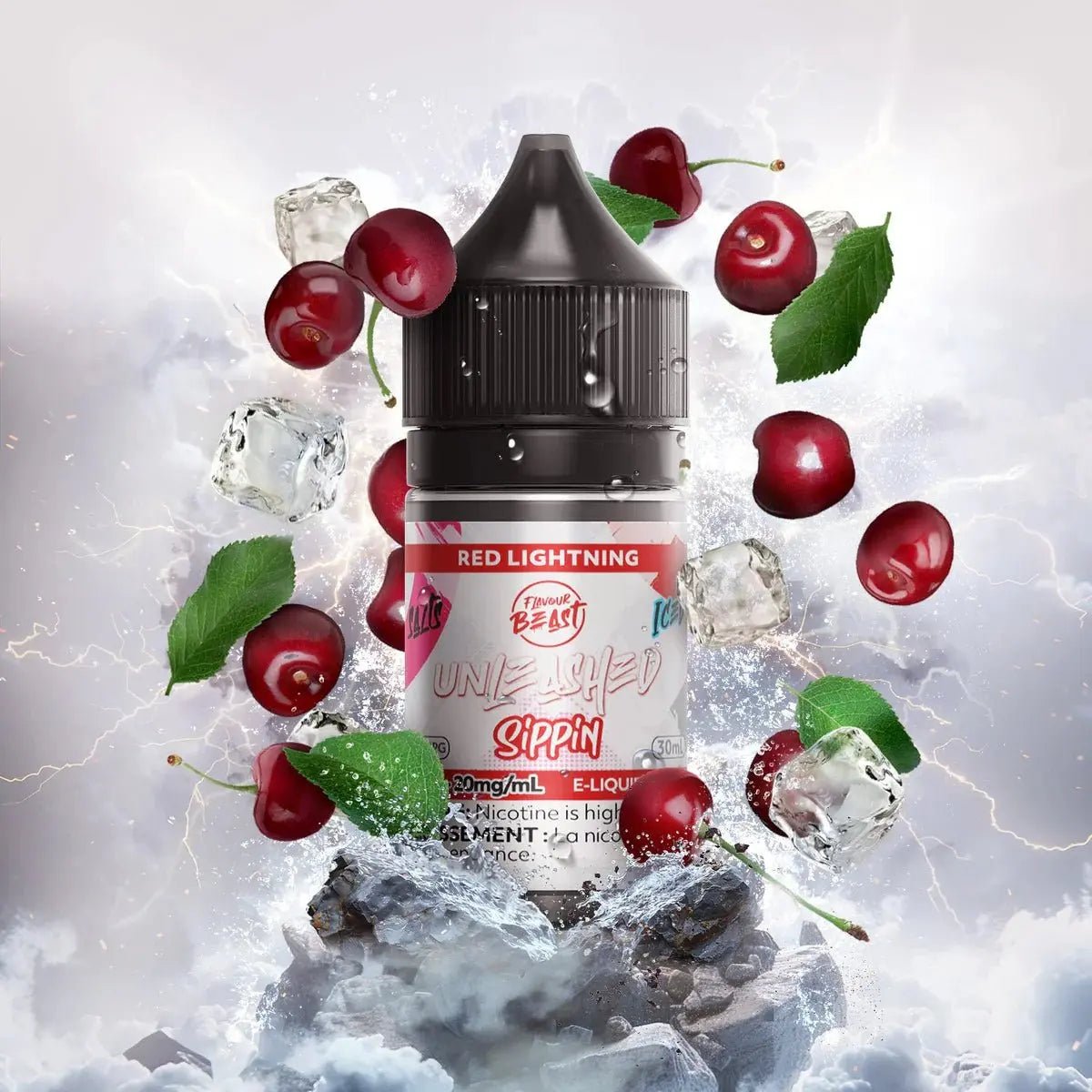 FLAVOUR BEAST - Red Lightning by Flavour Beast Unleashed Sippin - Salt Nic Vape Juice - Psycho Vape