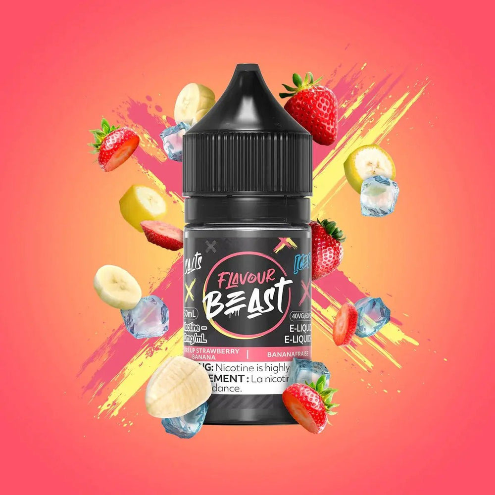 FLAVOUR BEAST - STR8 UP Strawberry Banana Iced by Flavour Beast - Salt Nic Vape Juice - Psycho Vape