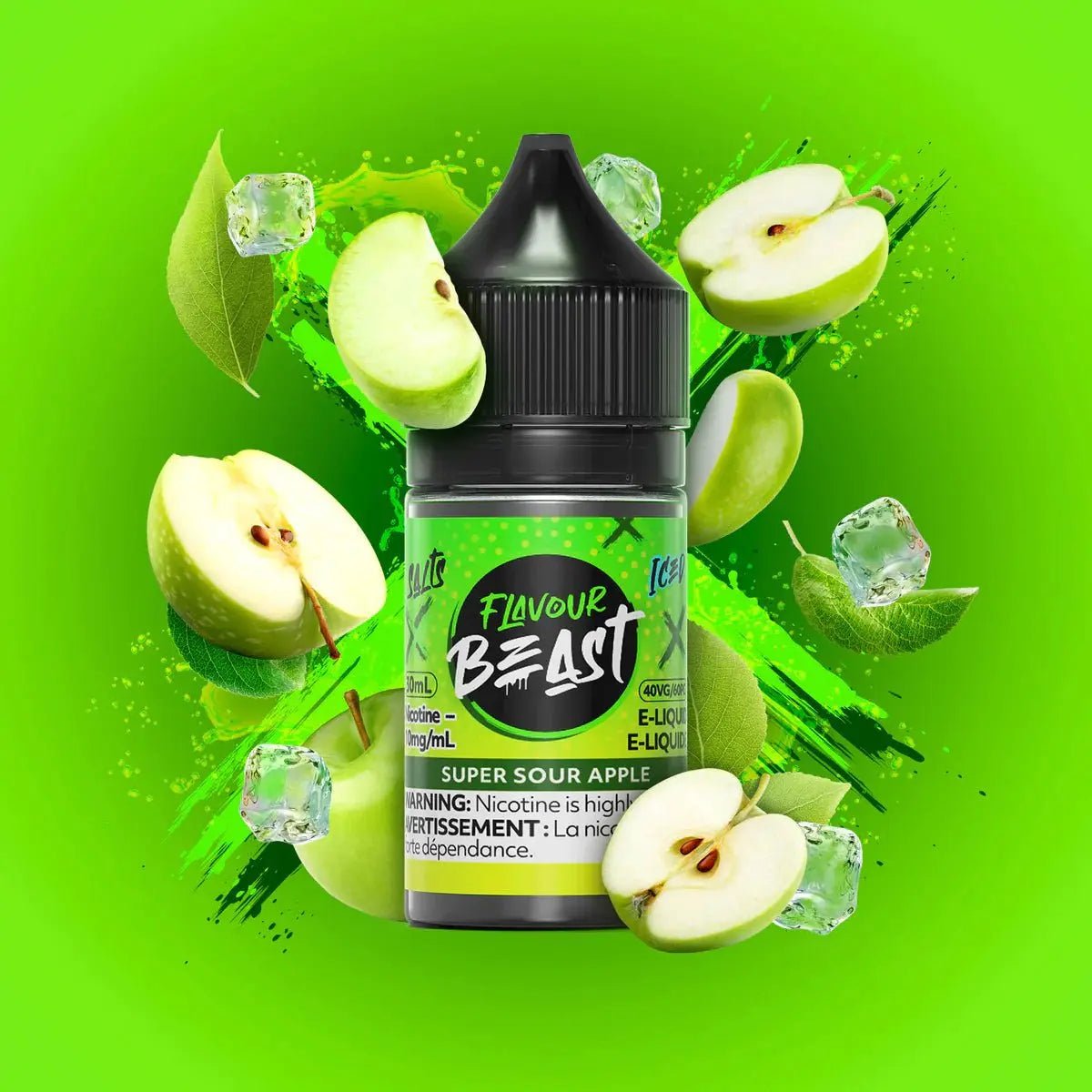 FLAVOUR BEAST - Super Sour Apple by Flavour Beast - Salt Nic Vape Juice - Psycho Vape
