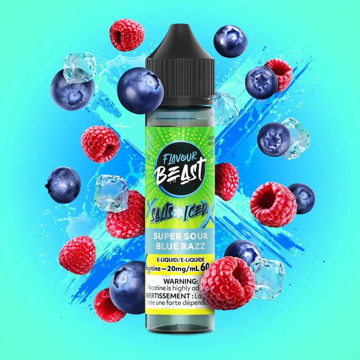 FLAVOUR BEAST - Super Sour Blue Razz by Flavour Beast - Salt Nic Vape Juice - Psycho Vape