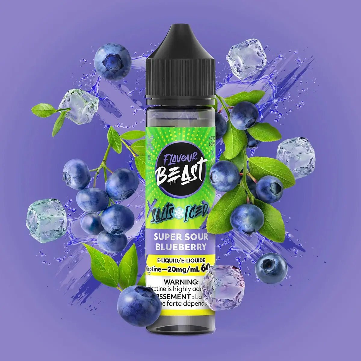 FLAVOUR BEAST - Super Sour Blueberry Iced by Flavour Beast - Salt Nic Vape Juice - Psycho Vape