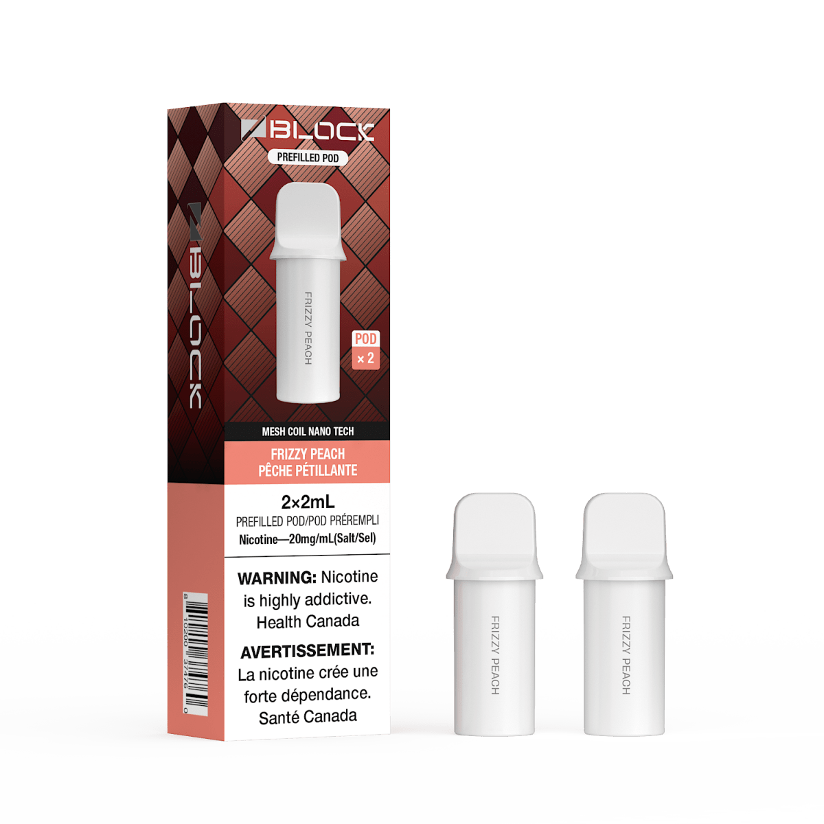 Frizzy Peach – ZBlock 2mL Pod 2-Pack Prefilled Pod - Psycho Vape