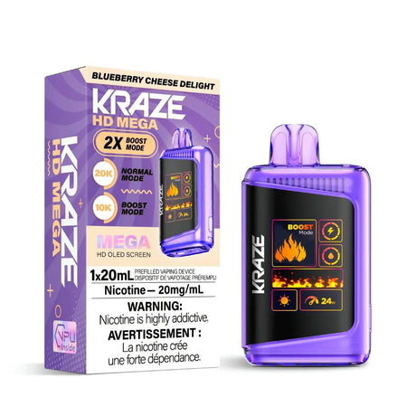 KRAZE - Kraze HD Mega 20K Disposable - Blueberry Cheese Delight - Psycho Vape