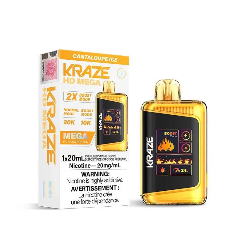 KRAZE - Kraze HD Mega 20K Disposable - Cantaloupe Ice - Psycho Vape