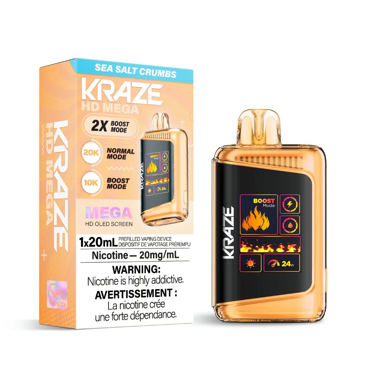KRAZE - Kraze HD Mega 20K Disposable - Sea Salt Crumbs - Psycho Vape