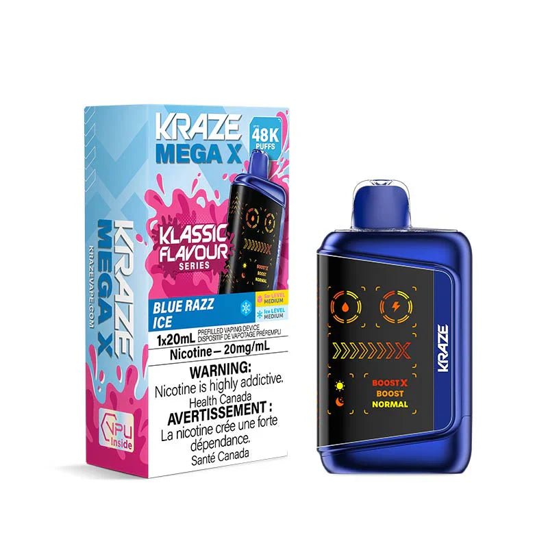 Kraze Mega X 48K - Blue Razz Ice - Psycho Vape