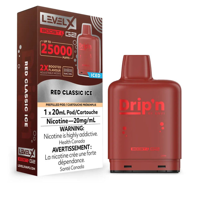 LEVEL X - Level X Drip'n Boost 25K Pod 20ml - Red Classic - Psycho Vape