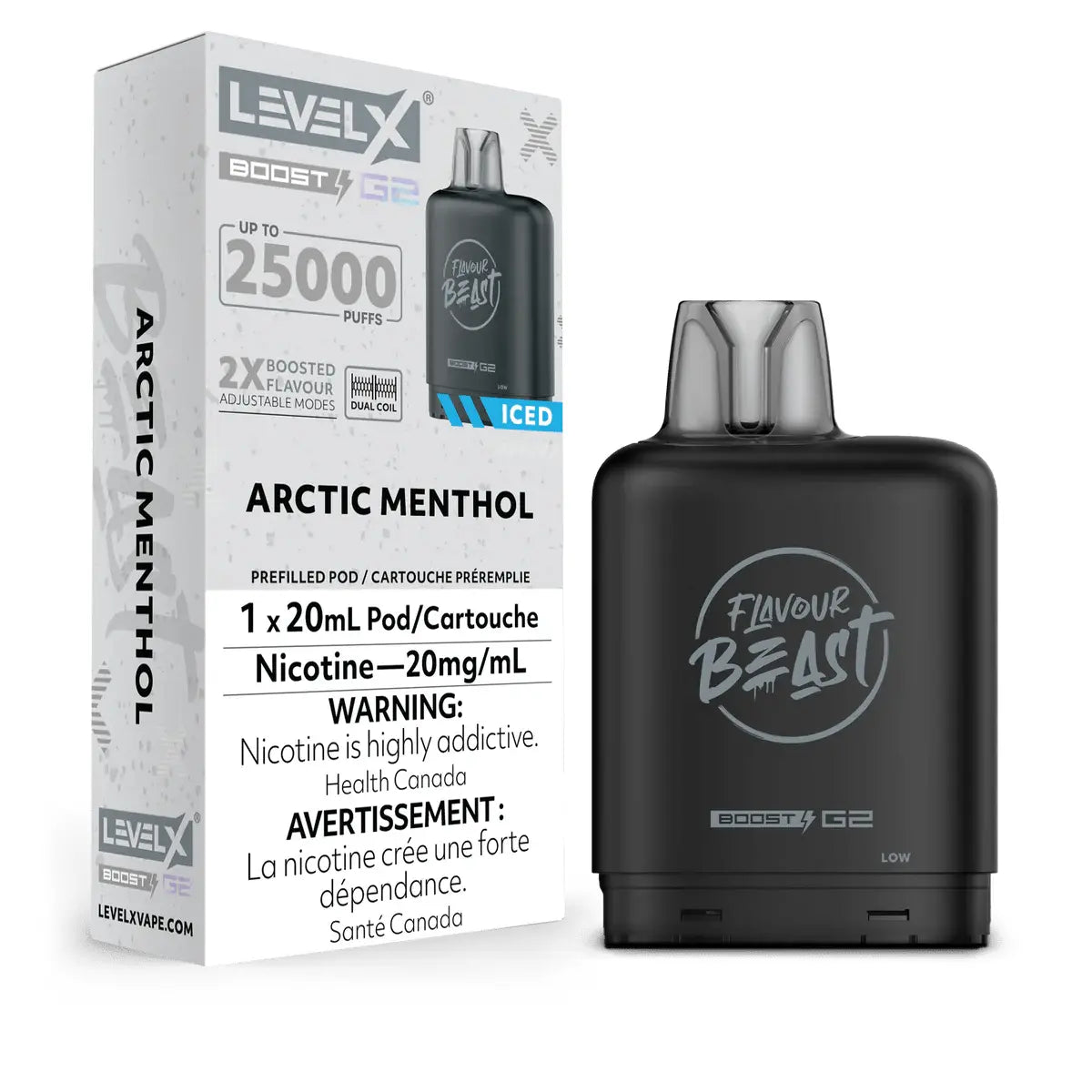 LEVEL X - Level X Flavour Beast Boost 25K Pod 20ml - Arctic Menthol (Iced) - Psycho Vape