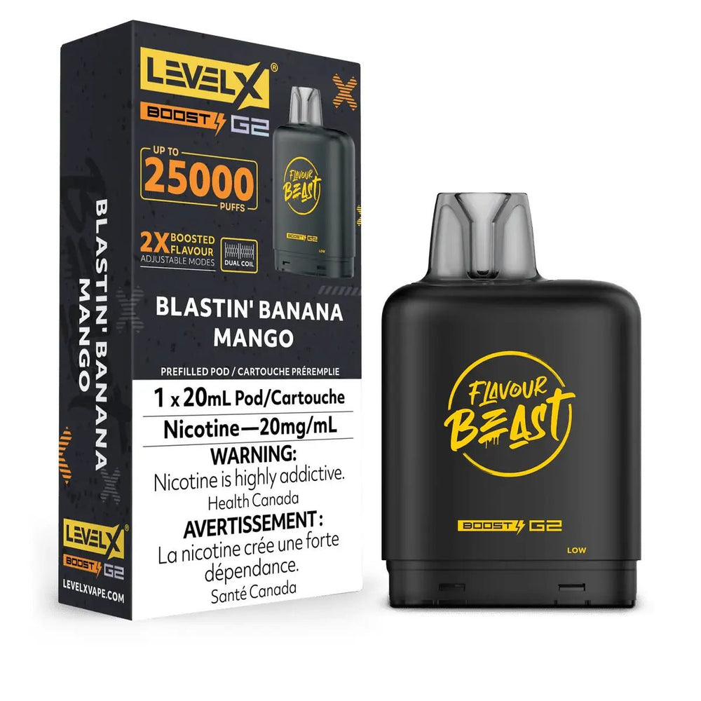 LEVEL X - Level X Flavour Beast Boost 25K Pod 20ml - Blastin' Banana Mango - Psycho Vape