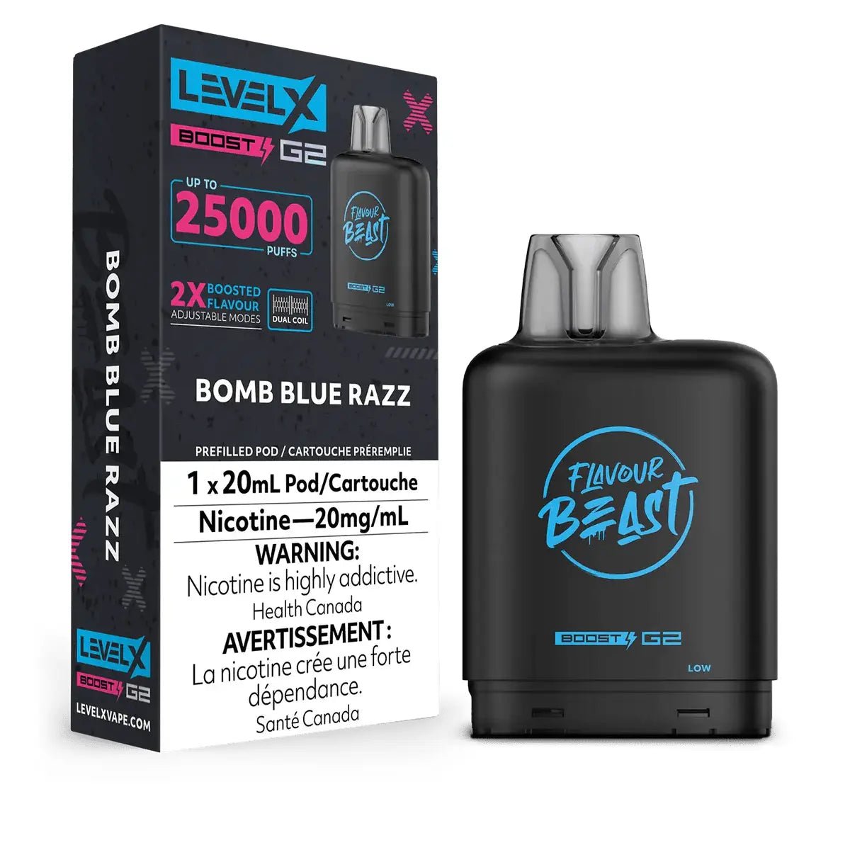 LEVEL X - Level X Flavour Beast Boost 25K Pod 20ml - Bomb Blue Razz - Psycho Vape