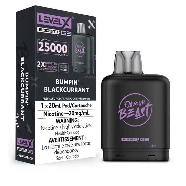 LEVEL X - Level X Flavour Beast Boost 25K Pod 20ml - Bumpin' Blackcurrant - Psycho Vape