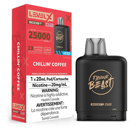 LEVEL X - Level X Flavour Beast Boost 25K Pod 20ml - Chillin' Coffee (Iced) - Psycho Vape